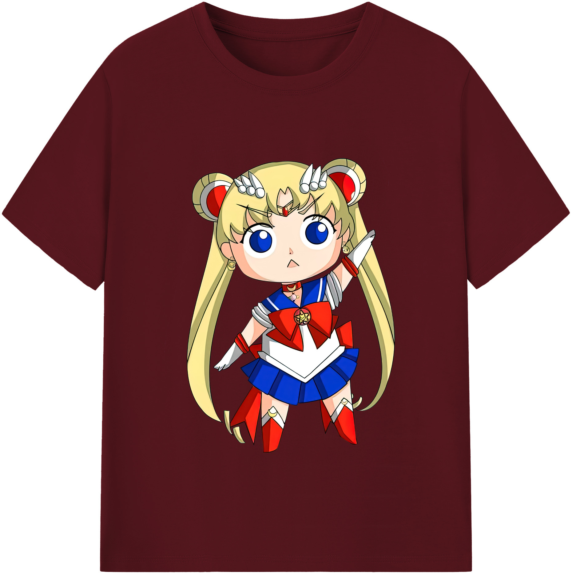 （画像用） 美少女戦士セーラームーン 月野 うさぎ つきの うさぎ Sailor Moon Tsukino Usagi 綿100％半袖Tシャツ（フロントプリント）